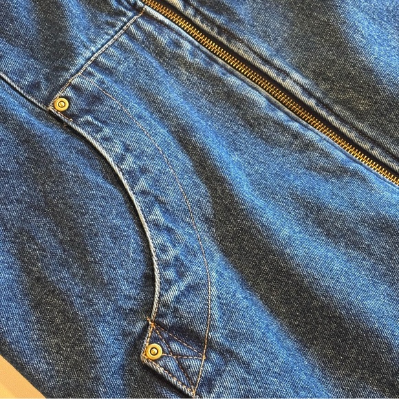VINTAGE BASIC EDITIONS‎ 90s Denim Zip Up Hoodie Jacket 100% Cotton Size Small - Picture 12 of 13